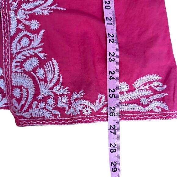 Michael Kors ~ bright Barbie pink with white embroidery ~ tunic ~ size Small - Picture 12 of 13